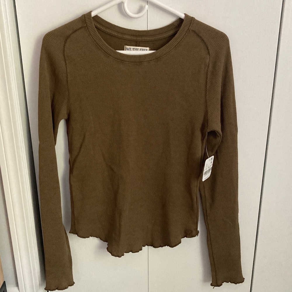 New Free People We the Free size medium women’s thermal shirt top green